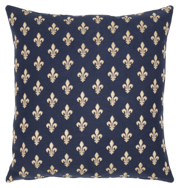 Blue Fleur de Lys Pillow Cover