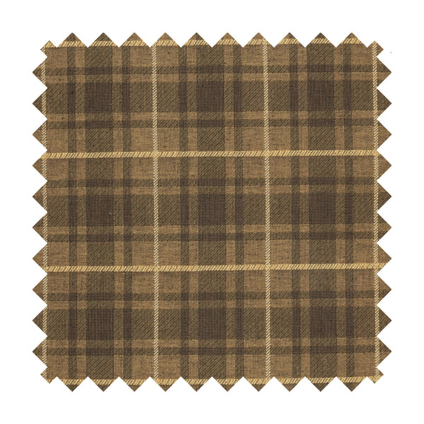 Brown Tartan Tapestry Fabric