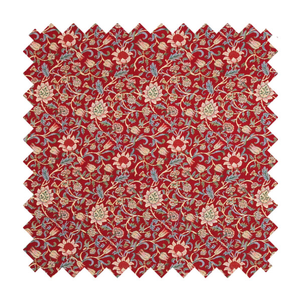 Evenlode Flowers - Red Tapestry Fabric