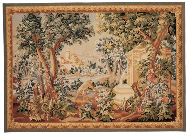 Chien a la Fontaine Handwoven Tapestry 4'10