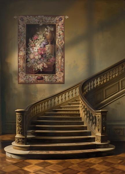 Statue Border Medium Handwoven Tapestry