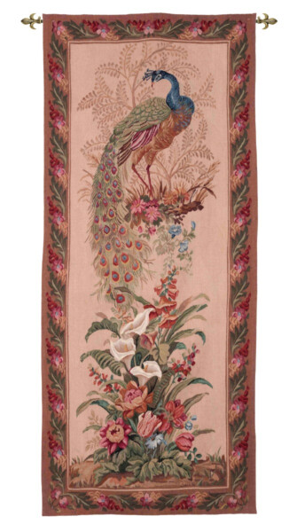 Peacock Portiere Handwoven Tapestry - 6'5
