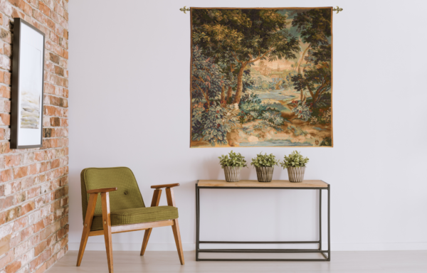 Flemish Verdure Loom Woven Tapestry - 4’1” × 4’1” (125 × 125 cm)