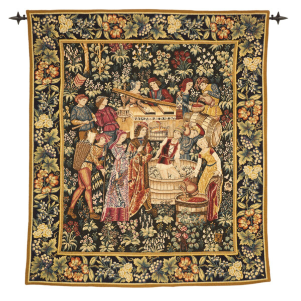 Medieval Winemaking Loom Woven Tapestry - 5'6