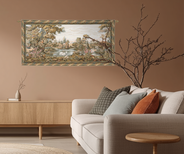 Lakeside Swans Tapestry - 2'11