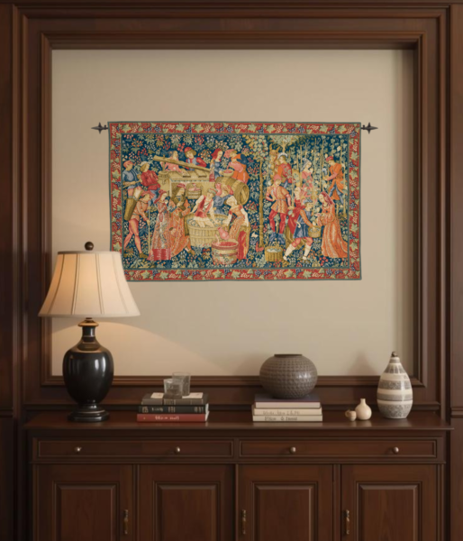 Medieval Winemakers Tapestry - 2'10