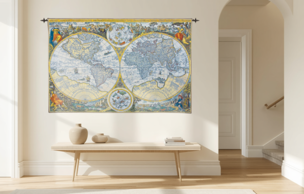 Olde World Map Tapestry - 4'8
