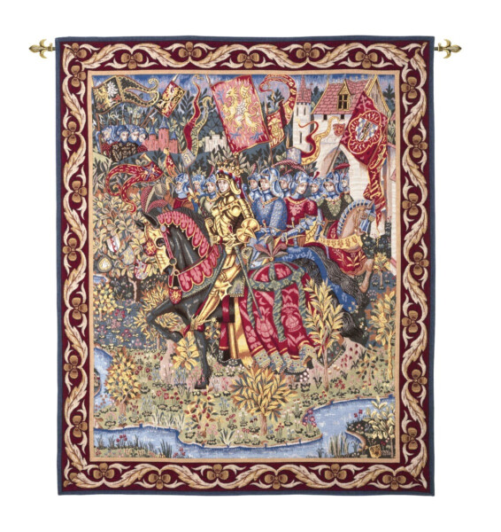 Arthur Rides from Camelot Tapestry