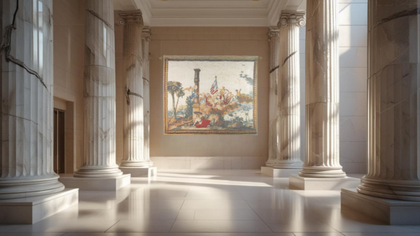 America Silkscreen Tapestry - 4′10″ × 5′10″ (148 × 178 cm) - Last Piece Remaining!