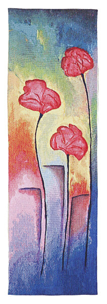 Poppies III Loom Woven Tapestry