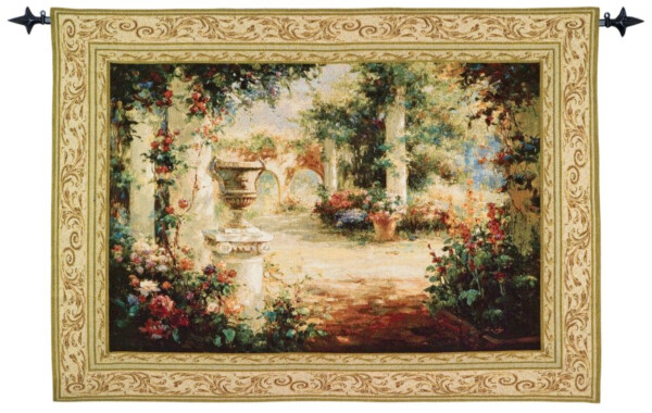 Sunlit Courtyard Woven Art Tapestry