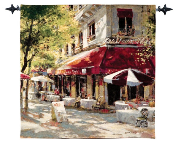 Corner Cafe II Woven Art Tapestry