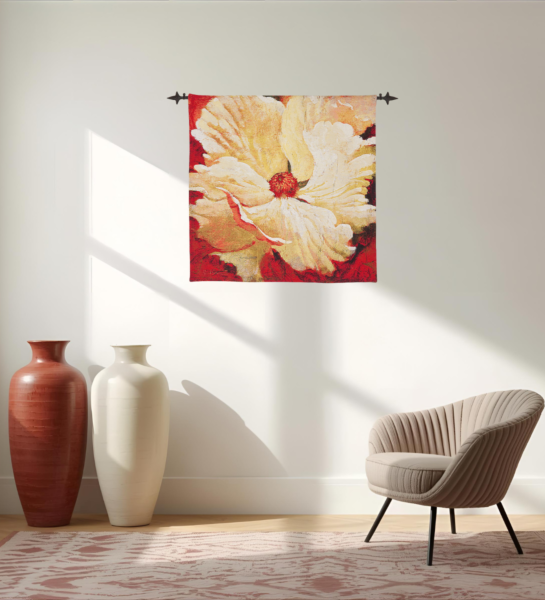 Papaver - Cream Woven Art Tapestry - Last Piece Remaining!