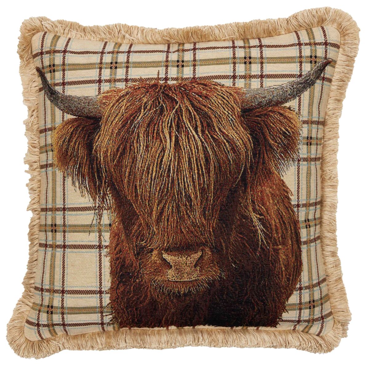 Funny Highland Cow Throw Pillow Cover Western Farmhouse Cow Decorative  Pillow