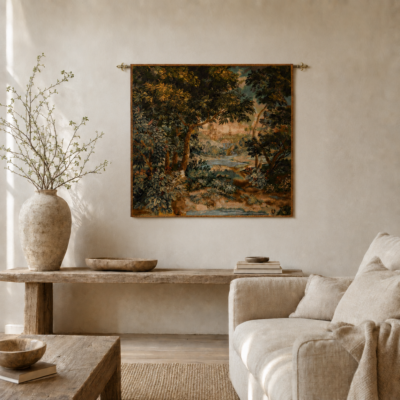 Flemish Verdure Loom Woven Tapestry - 4’1” × 4’1” (125 × 125 cm)