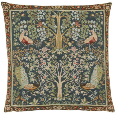 Birds & Trees - Blue Pillow Cover