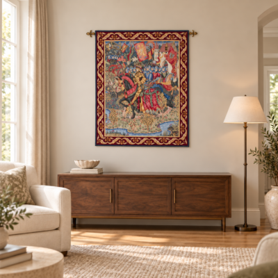 Arthur Rides from Camelot Tapestry