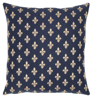 Blue Fleur de Lys Pillow Cover