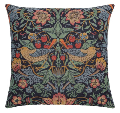 Strawberry Thief Blue Birds Pillow Cover