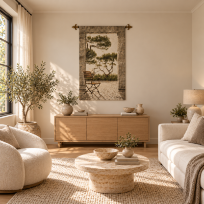 Lazy Afternoon Woven Art Tapestry - 4'8" x 3'2" - Last piece remaining!