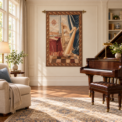 The Harp Handwoven Tapestry - 6'10" x 4'10" (208 x 147 cm) - Last Piece Remaining!