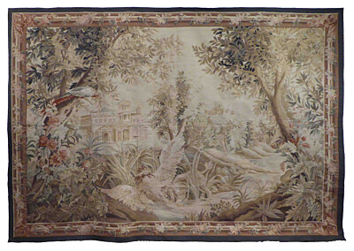 Verdure aux Oiseaux Handwoven Tapestry - 7'0" x 10'0" (213 x 305 cm)