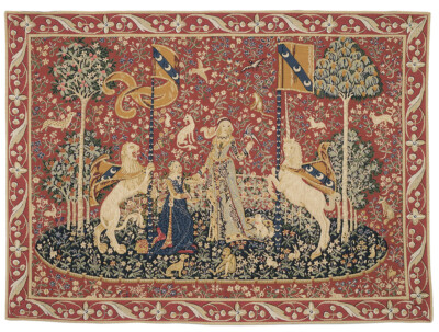 Lady with the Unicorn - The Taste Tapestry - 2'10" x 3'10" (86 x 117 cm) - Last Piece Remaining!
