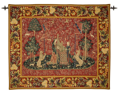 Lady at the Organ Loom Woven Tapestry - 4'3" x 5'1" (129 x 154 cm) - Last Piece Remaining!