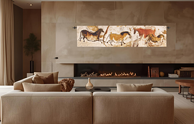 Lascaux Cave Art (B) Tapestry - 1'9" x 7'6" (54 x 230 cm)