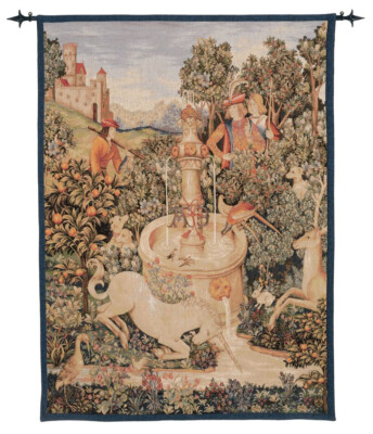 Unicorn by the Fountain Tapestry
