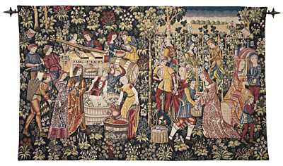 Les Vendanges Tapestry - 4'3" x 6'9" (130 x 206 cm) - Last Piece Remaining!