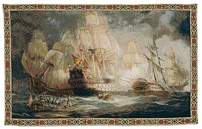 Naval Battle Tapestry - 2'2" x 3'5" (67 x 105 cm) - Last Piece Remaining!