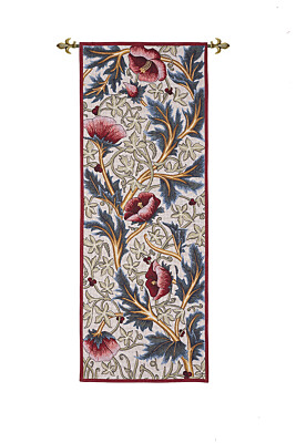 Morris Poppy - Light Tapestry - 4'1" x 1'6" (125 x 46 cm) - Last Piece Remaining!