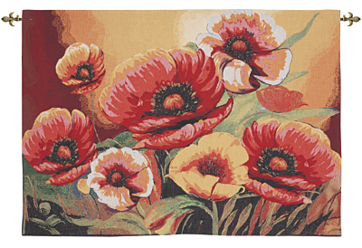 Summer Poppies Woven Art Tapestry - 2'10" × 3'11" (85 x 120 cm) - Last Piece Remaining!