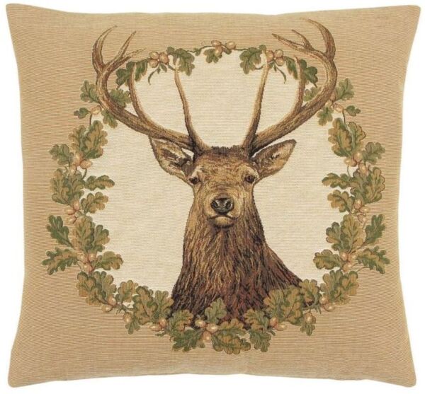 Stag - Beige Pillow Cover