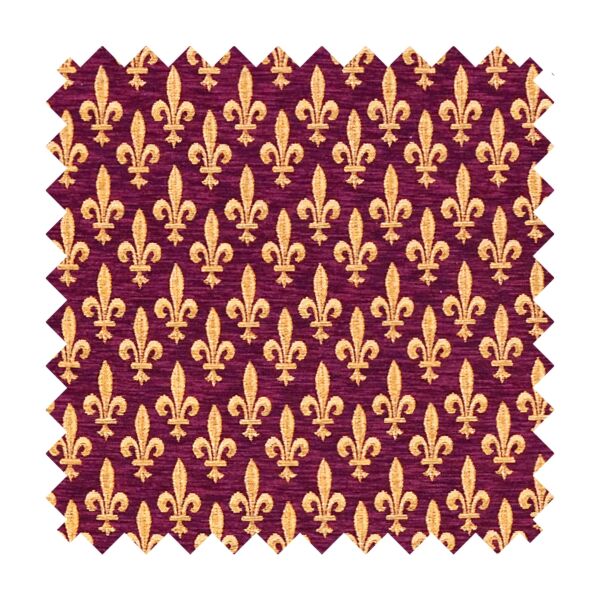 Fleur de Lys - Burgundy Tapestry Fabric