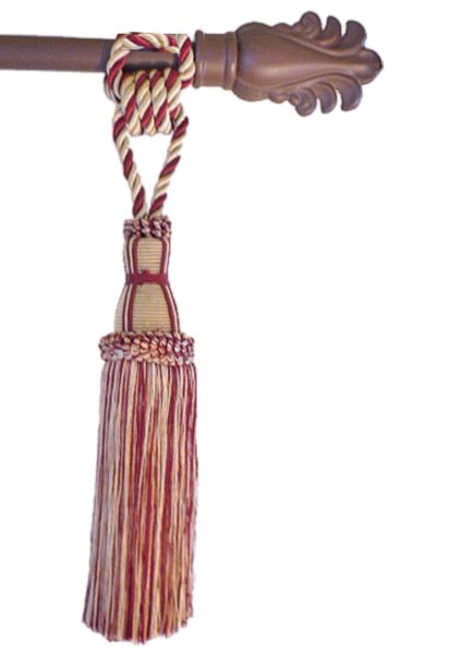 Bronze Feather Tapestry Hanging Rod with tassels