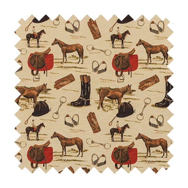Horse Riding Tapestry Fabric
