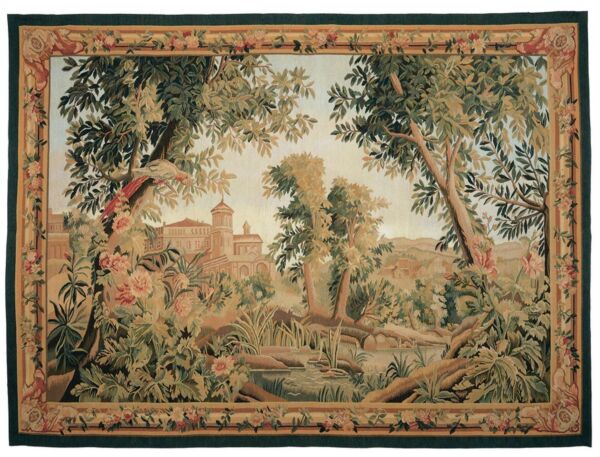 Verdure au Oiseau Royal Handwoven Tapestry (Greenery with Royal Bird)