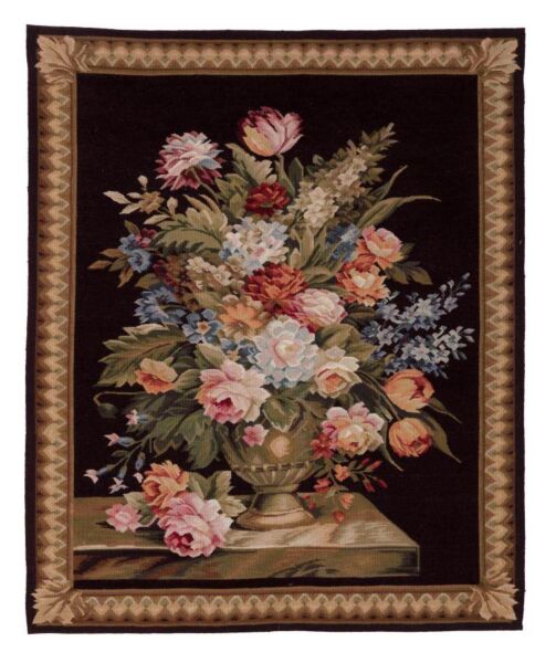 Summer Bouquet Dark Handwoven Tapestry
