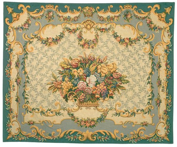 Aubusson Floral Basket Tapestry