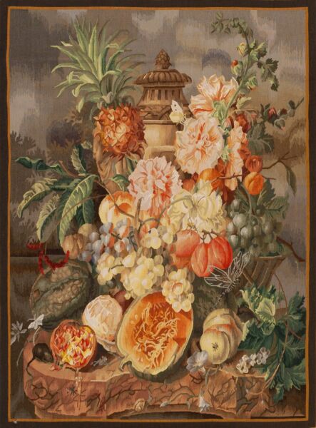 Fruit & Flowers Still Life Handwoven Tapestry